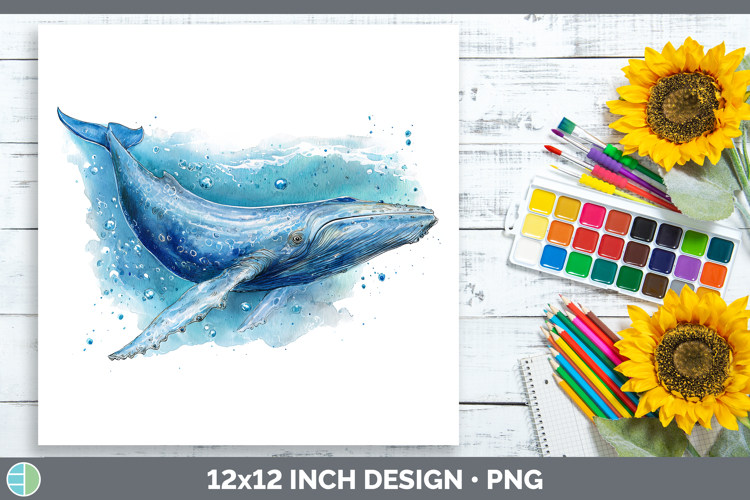 Blue Whale SEA 02 Sketch Paper Backgrounds Design