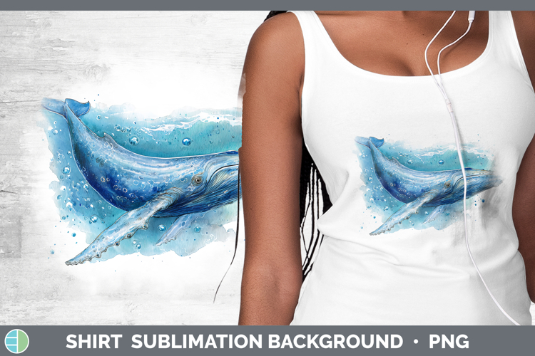 Blue Whale SEA 02 Sketch Shirt Sublimation Design