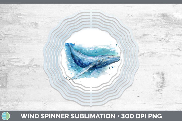Blue Whale SEA 02 Sketch Wind Spinner Sublimation Design