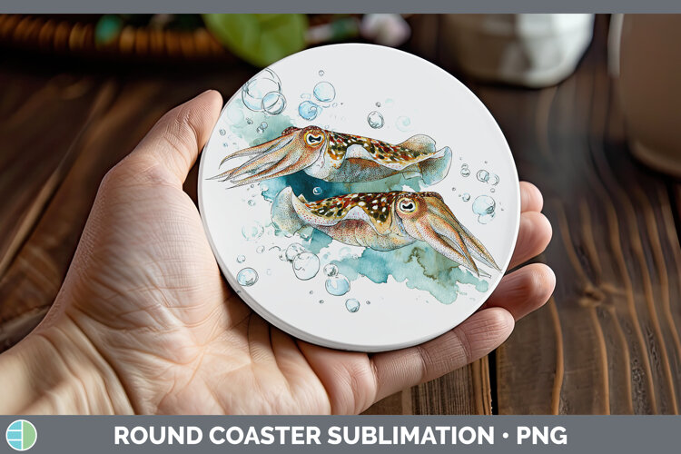GorgeousSEA 02 Sketch Round Coaster design.
