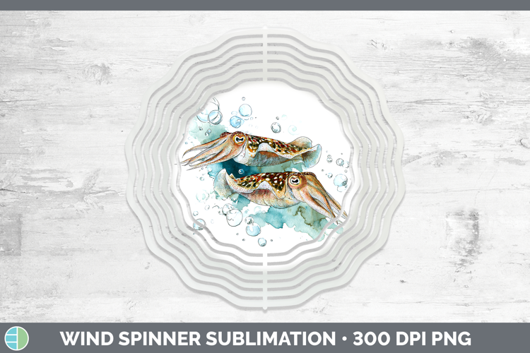 Cuttlefish SEA 02 Sketch Wind Spinner Sublimation Design