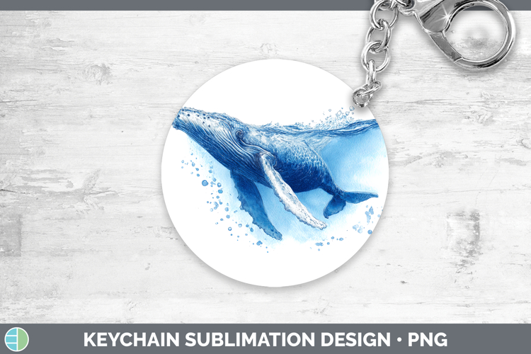 Humpback Whale SEA 02 Sketch Keychain Sublimation Design
