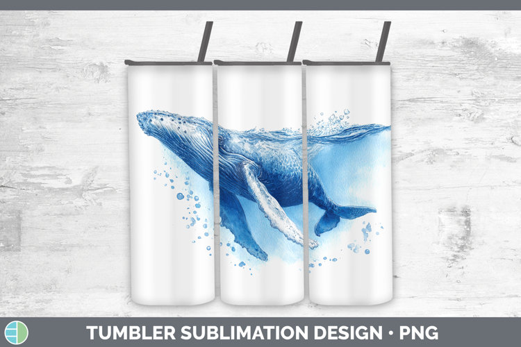 Humpback Whale SEA 02 Sketch Tumbler Sublimation Design