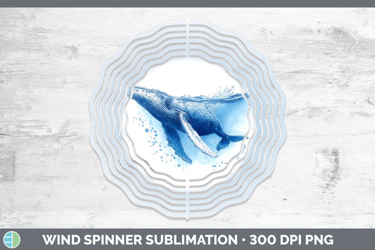 Humpback Whale SEA 02 Sketch Wind Spinner Sublimation Design