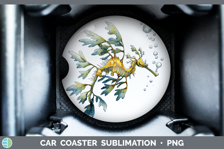 Leafy Seadragon SEA 02 Sketch Car Coaster Sublimation Design