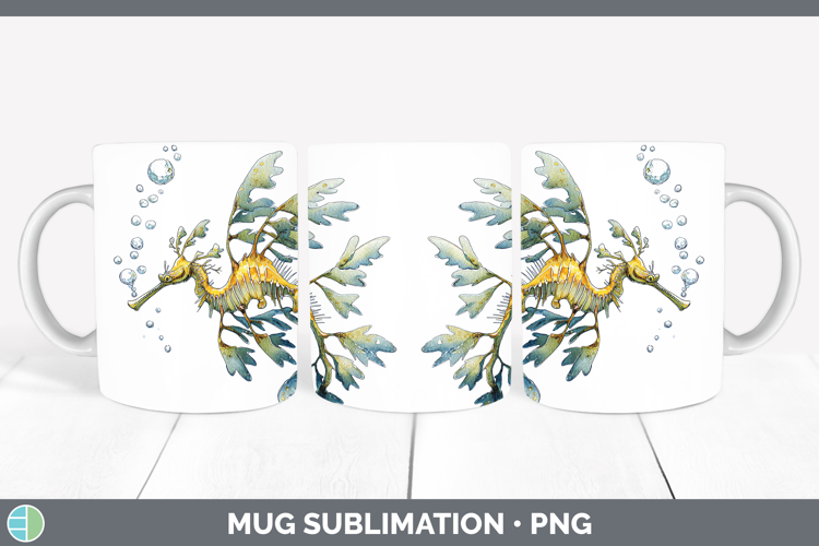 Leafy Seadragon SEA 02 Sketch Mug Wrap Sublimation Design
