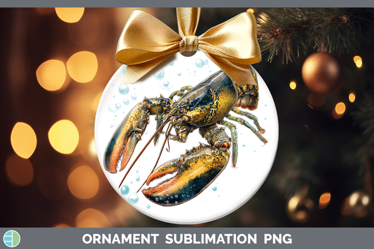 Lobster SEA 02 Sketch Ornament Sublimation Design