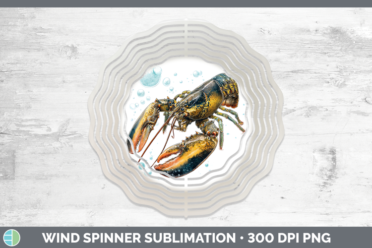 Lobster SEA 02 Sketch Wind Spinner Sublimation Design