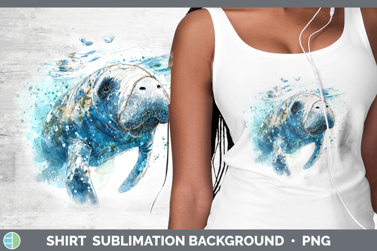 Manatee SEA 02 Sketch Shirt Sublimation Design