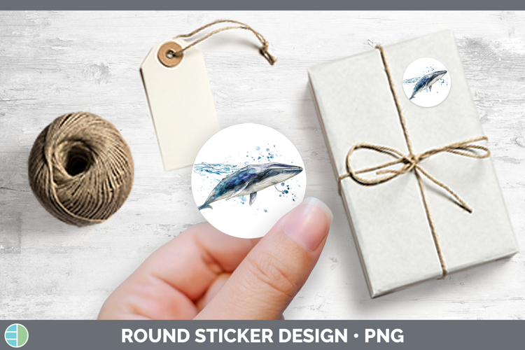 Minke Whale SEA 02 Sketch Stickers Design