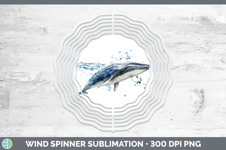 Minke Whale SEA 02 Sketch Wind Spinner Sublimation Design