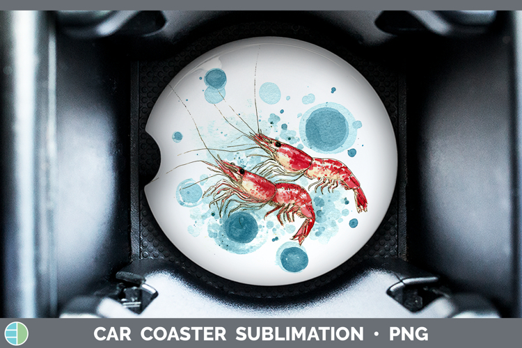 Shrimp SEA 02 Sketch Car Coaster Sublimation Design