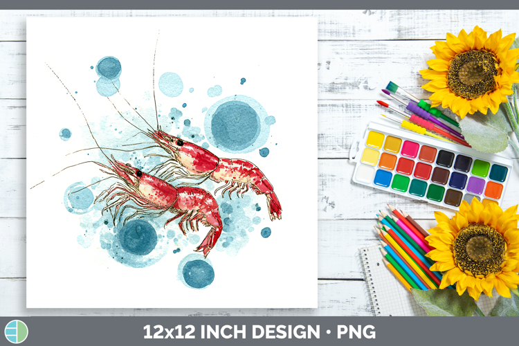 Shrimp SEA 02 Sketch Paper Backgrounds Design