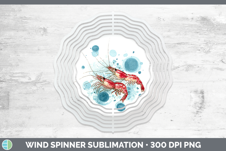 Shrimp SEA 02 Sketch Wind Spinner Sublimation Design