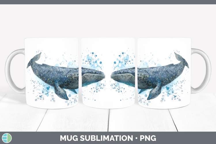 Sperm Whale SEA 02 Sketch Mug Wrap Sublimation Design