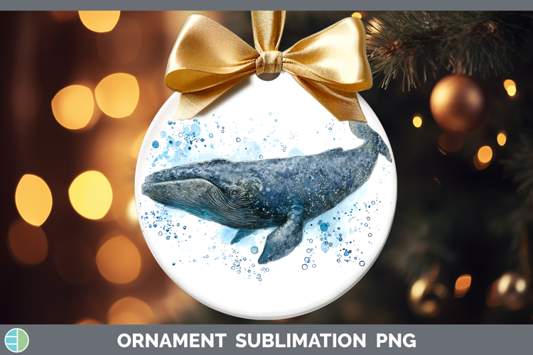 Sperm Whale SEA 02 Sketch Ornament Sublimation Design