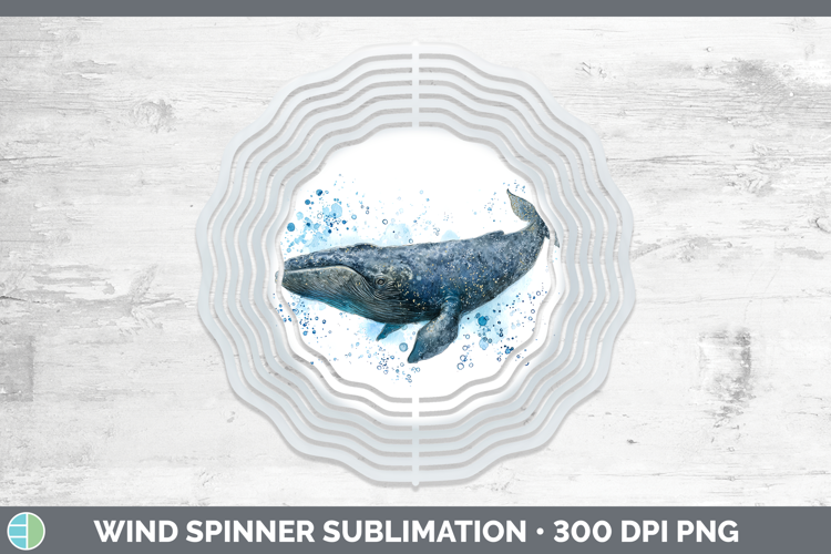 Sperm Whale SEA 02 Sketch Wind Spinner Sublimation Design