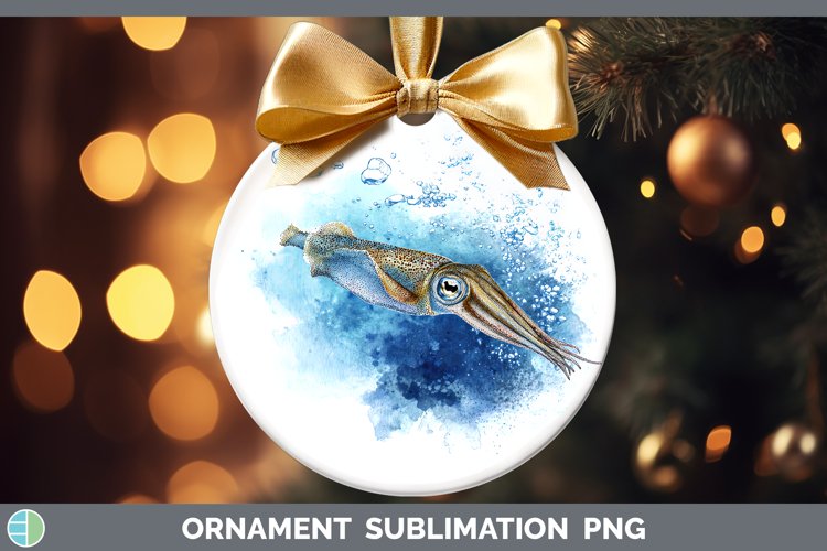 Squid SEA 02 Sketch Ornament Sublimation Design