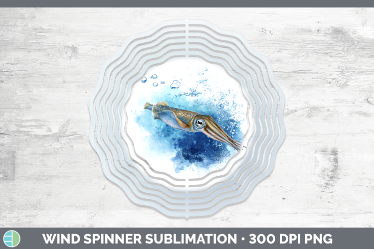 Squid SEA 02 Sketch Wind Spinner Sublimation Design