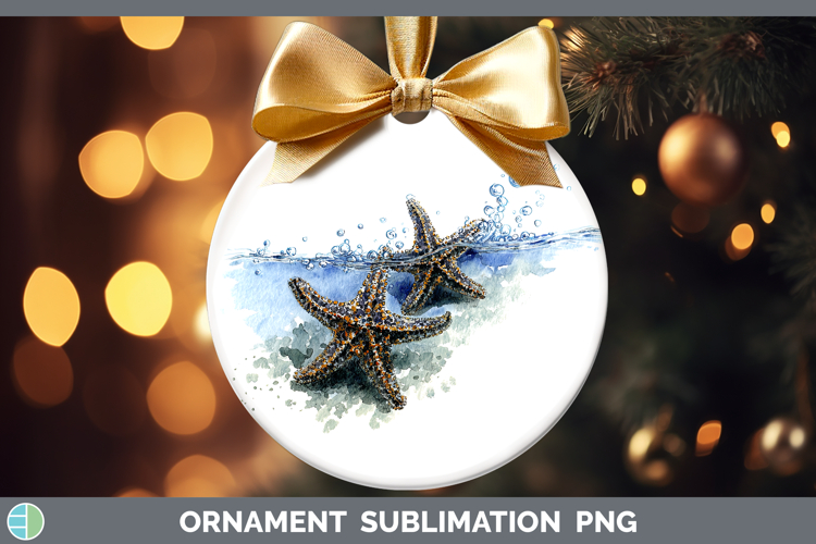 Starfish SEA 02 Sketch Ornament Sublimation Design