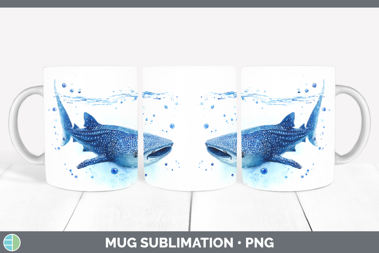 Whale Shark SEA 02 Sketch Mug Wrap Sublimation Design