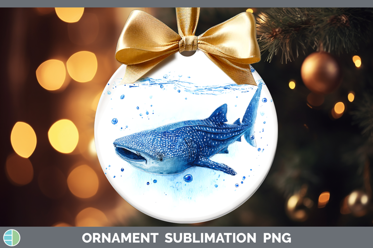 Whale Shark SEA 02 Sketch Ornament Sublimation Design