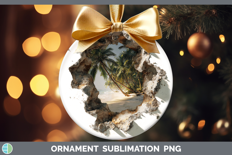 Be Sea 3D Hole Ornament Sublimation Design