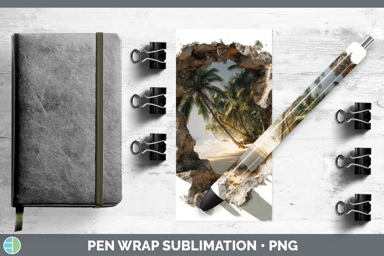 Be Sea 3D Hole Pen Wrap Sublimation Design