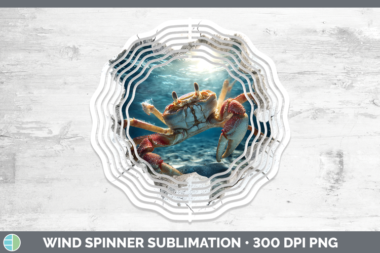 Crab Sea 3D Hole Wind Spinner Sublimation Design