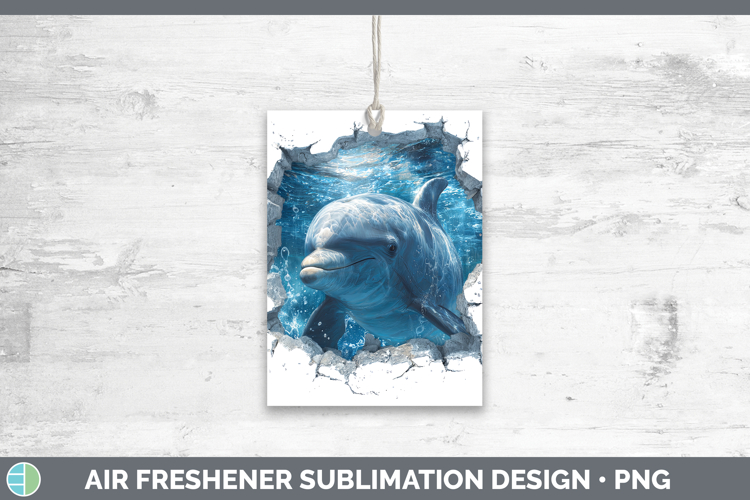 Dolphin Sea 3D Hole Air Freshener Sublimation Design