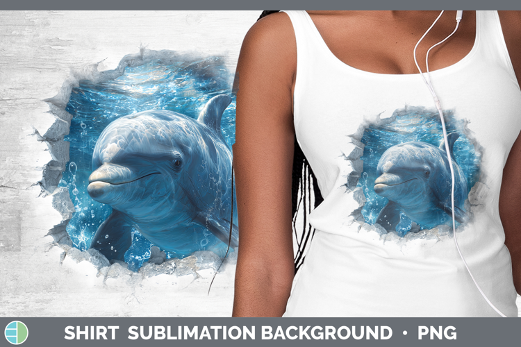 Dolphin Sea 3D Hole Shirt Sublimation Design