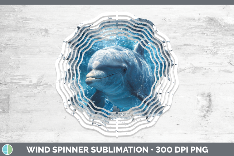 Dolphin Sea 3D Hole Wind Spinner Sublimation Design