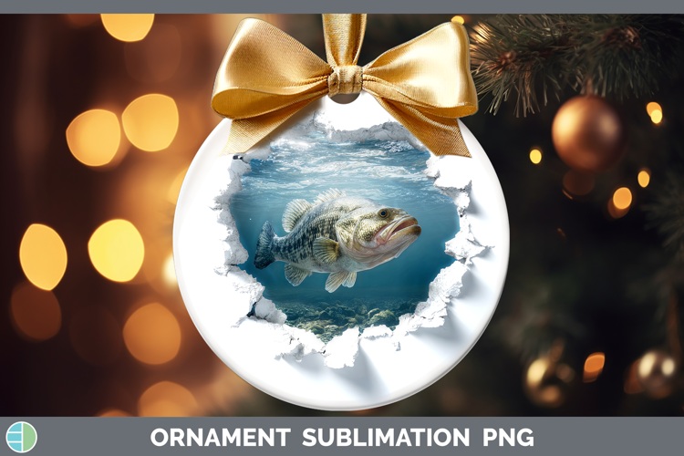 Fish Sea 3D Hole Ornament Sublimation Design