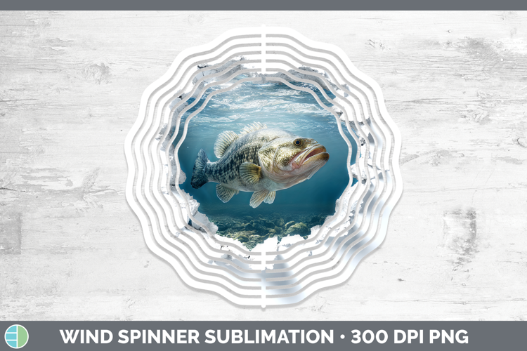 Fish Sea 3D Hole Wind Spinner Sublimation Design