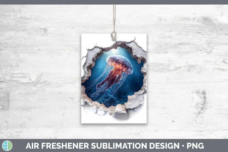 Jellyfish Sea 3D Hole Air Freshener Sublimation Design