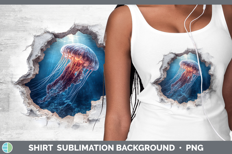 Jellyfish Sea 3D Hole Shirt Sublimation Design