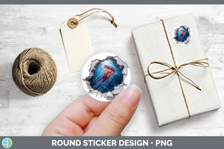 Jellyfish Sea 3D Hole Stickers Design