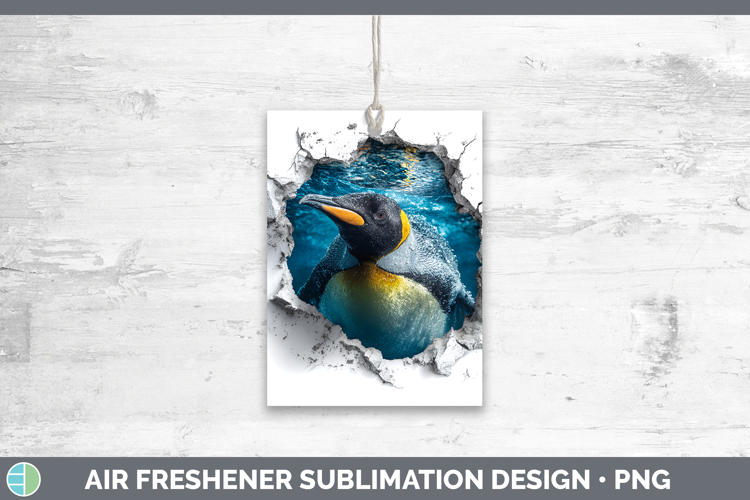 King Penguin Sea 3D Hole Air Freshener Sublimation Design