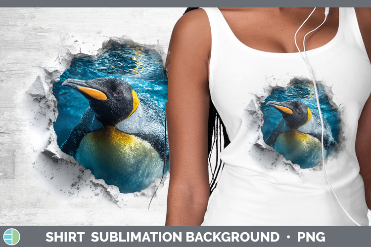 King Penguin Sea 3D Hole Shirt Sublimation Design