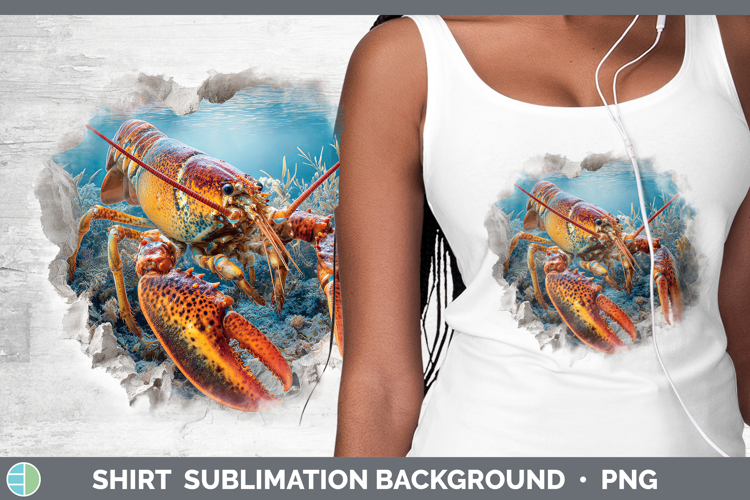 Lobster Sea 3D Hole Shirt Sublimation Design