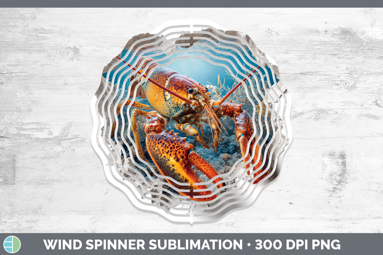 Lobster Sea 3D Hole Wind Spinner Sublimation Design
