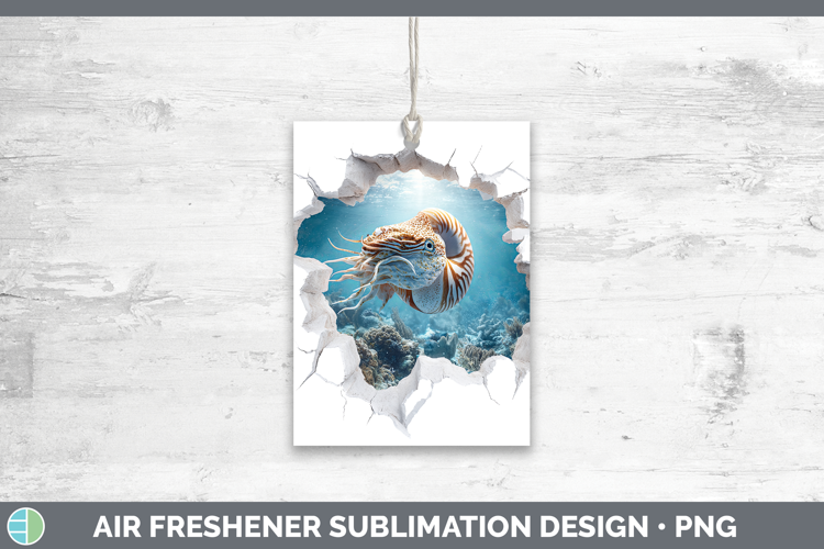 Nautilus Sea 3D Hole Air Freshener Sublimation Design