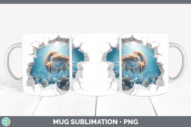 GorgeousSea 3D Hole Mug Wrap design.