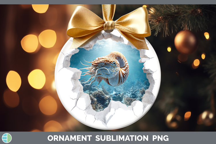 Nautilus Sea 3D Hole Ornament Sublimation Design