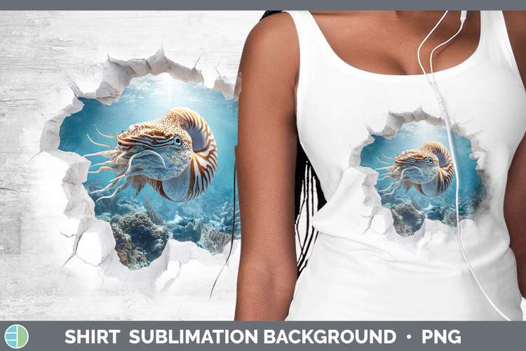 Nautilus Sea 3D Hole Shirt Sublimation Design