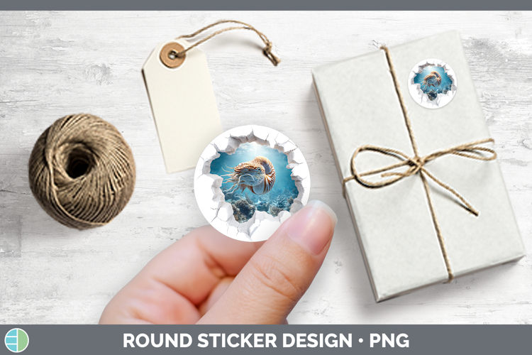 Nautilus Sea 3D Hole Stickers Design