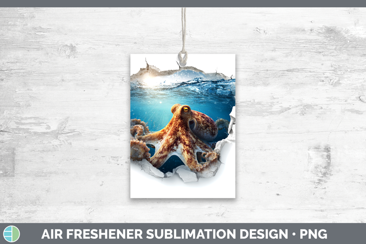 Octopus Sea 3D Hole Air Freshener Sublimation Design