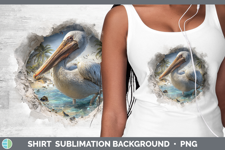 Pelican Sea 3D Hole Shirt Sublimation Design