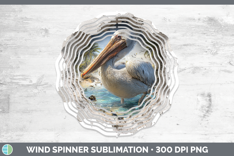 Pelican Sea 3D Hole Wind Spinner Sublimation Design