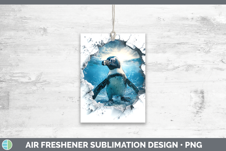 Penguin Sea 3D Hole Air Freshener Sublimation Design